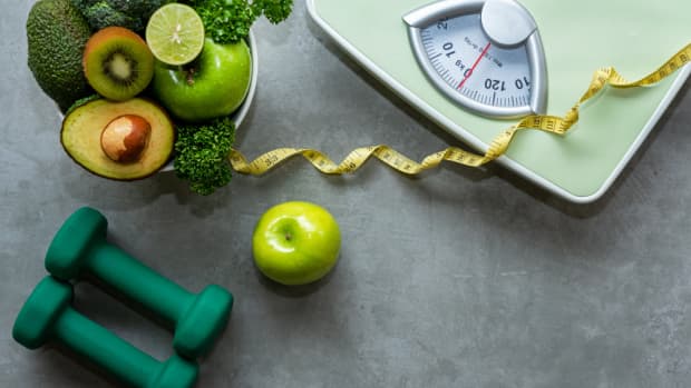scale, fruit and weights